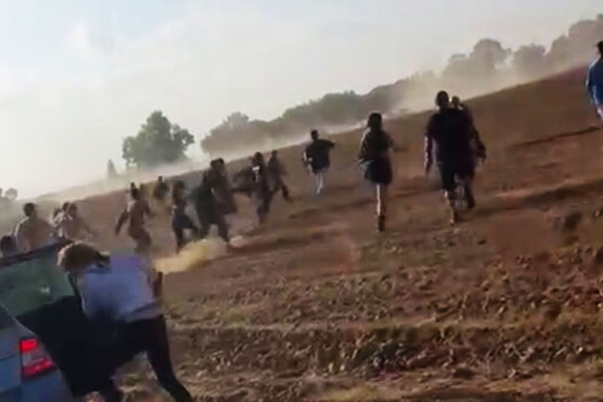 Still video shows Supernova attendees fleeing from Hamas attackers.